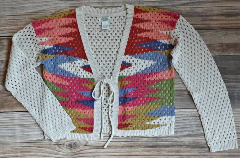 NEW TASHA POLIZZI women's mimi cardigan in cream multi